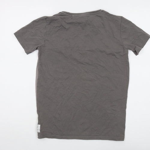 HOLYFIELD Boys Grey T-Shirt, 12-14 Years, Logo Accent