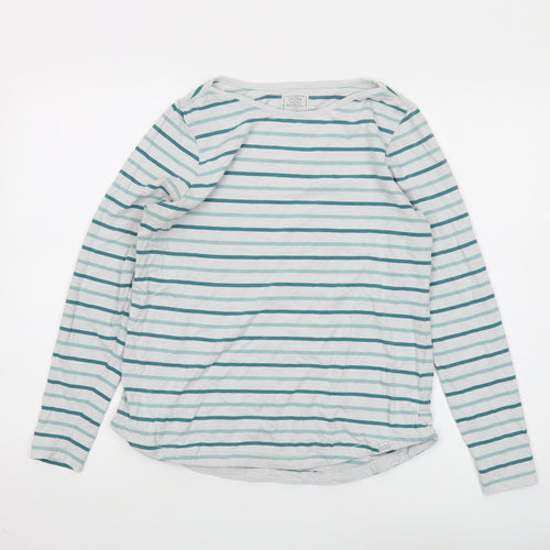 Fat Face Women's White Striped T-Shirt - Size 12