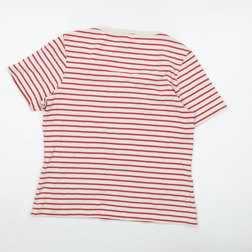 Hawkshead Women's Red Striped T-Shirt Size 14