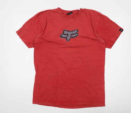 Fox Racing Men's Red Cotton Logo T-Shirt L