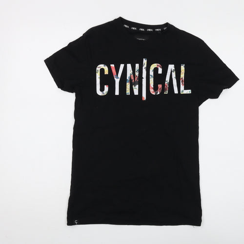 CYNICAL Unisex Black XS Cotton Basic T-Shirt