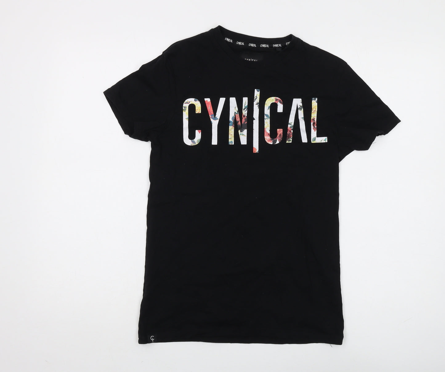CYNICAL Unisex Black XS Cotton Basic T-Shirt