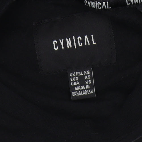 CYNICAL Unisex Black XS Cotton Basic T-Shirt