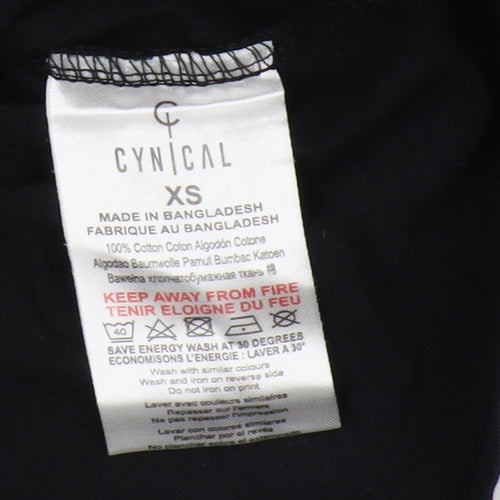 CYNICAL Unisex Black XS Cotton Basic T-Shirt