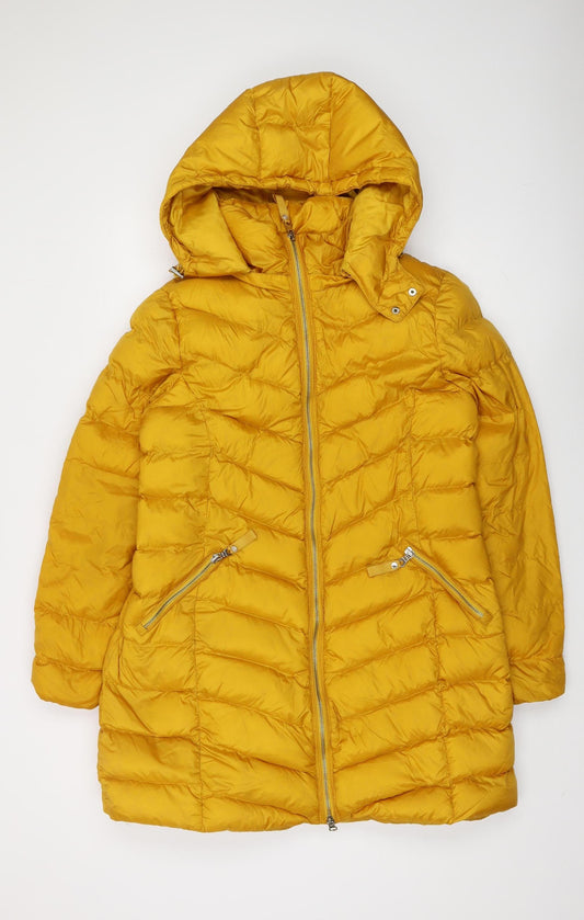 Marks and Spencer Women's Yellow Puffer Jacket Size 14