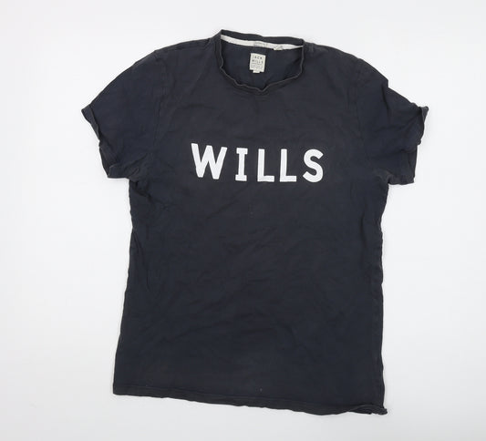 Jack Wills Men's Black Logo T-Shirt, Medium, Classic Fit