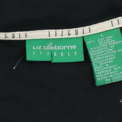 Liz Claiborne Women's Black Polo Shirt L
