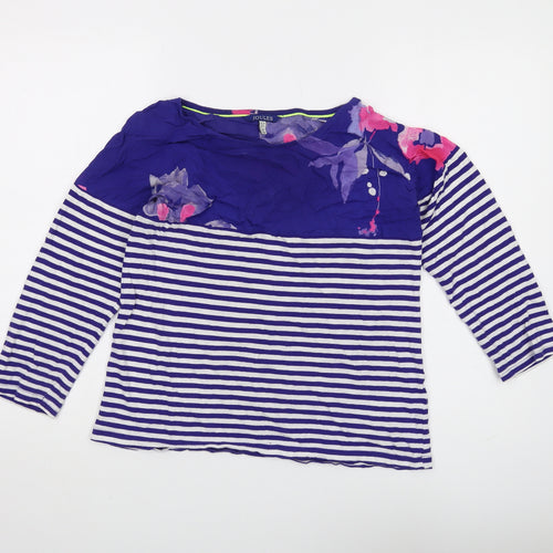 Joules Women's Blue Striped Blouse, Size 10, Casual Style