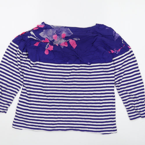 Joules Women's Blue Striped Blouse, Size 10, Casual Style