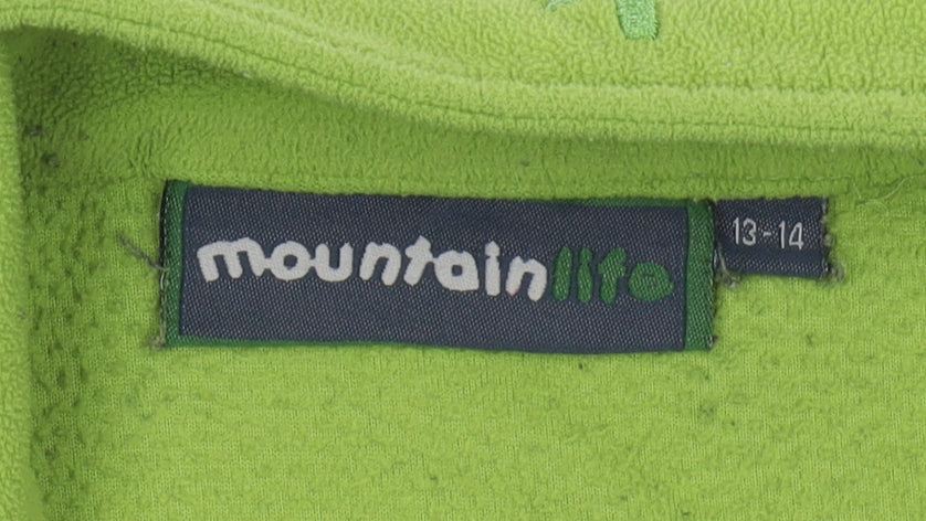 Mountain Life Boys Green 1/2 Zip Fleece Top 13-14 Years