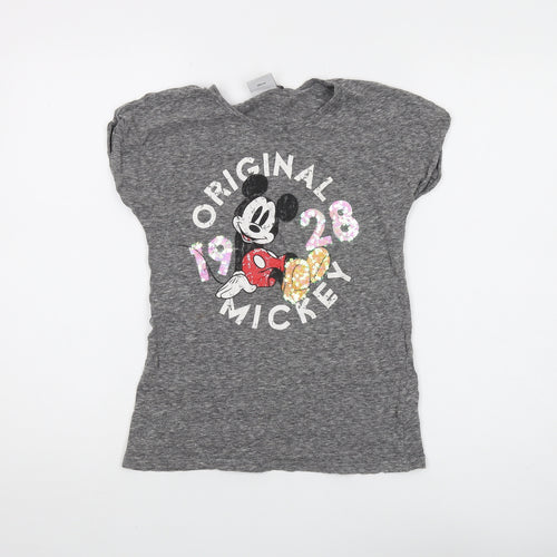 Next Girls Grey Mickey Mouse T-Shirt, 11 Years, Casual & Comfy
