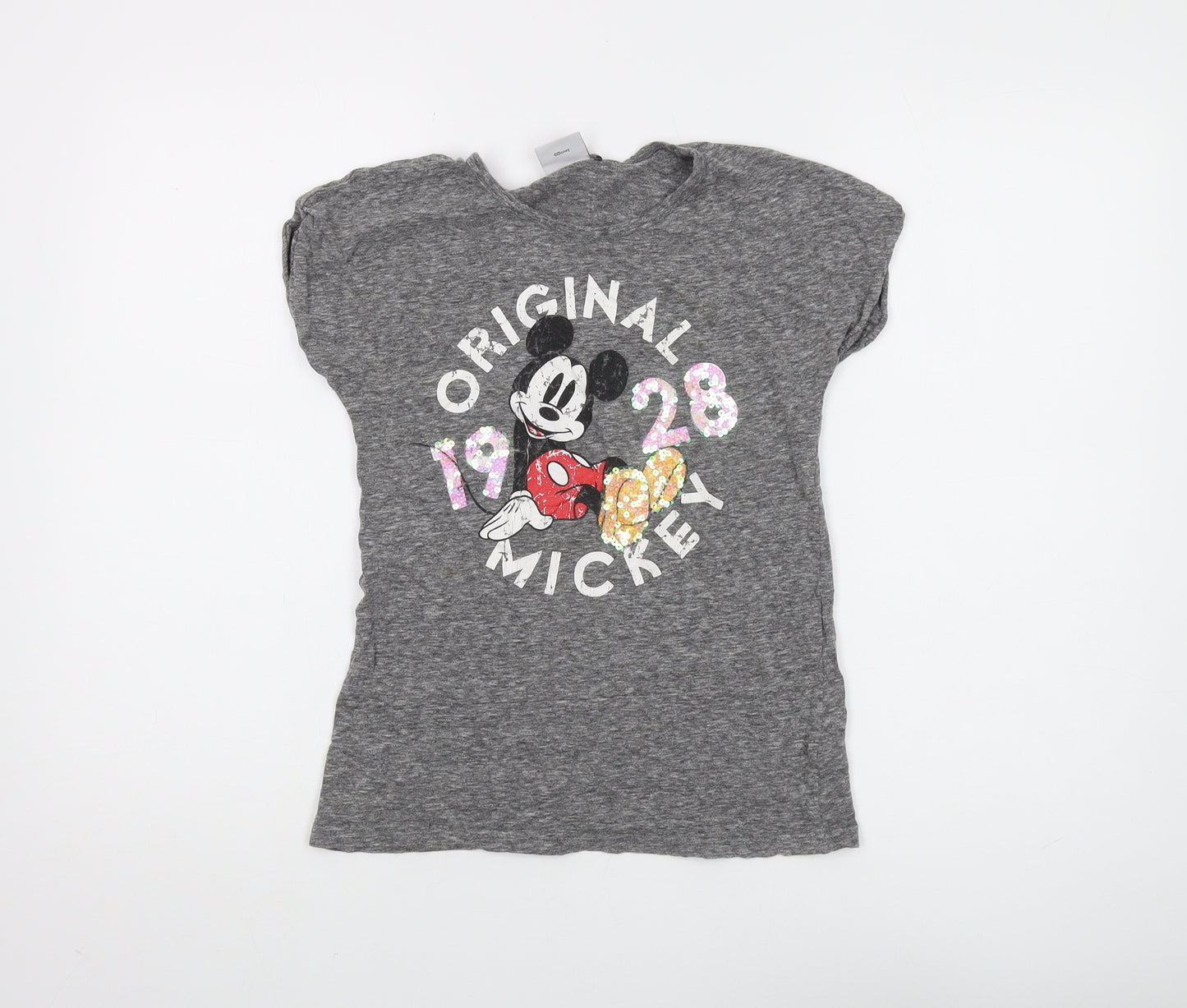 Next Girls Grey Mickey Mouse T-Shirt, 11 Years, Casual & Comfy