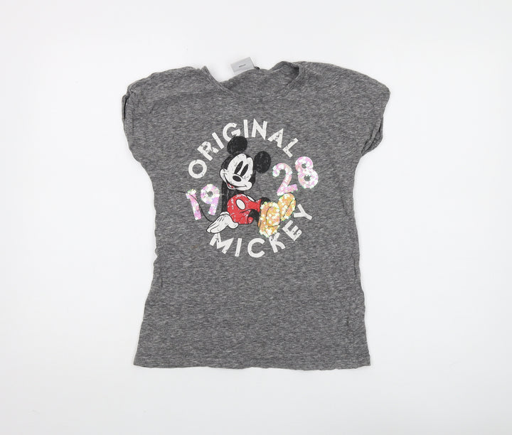 Next Girls Grey Mickey Mouse T-Shirt, 11 Years, Casual & Comfy