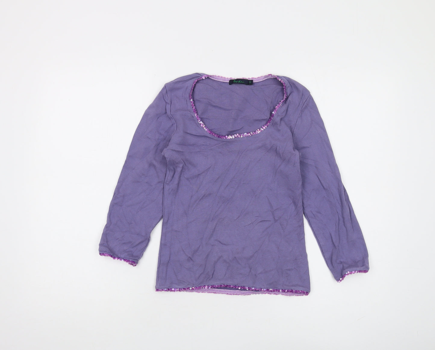 Boden Women's Purple Scooped Sequin T-Shirt