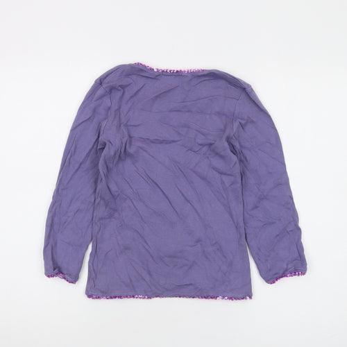Boden Women's Purple Scooped Sequin T-Shirt