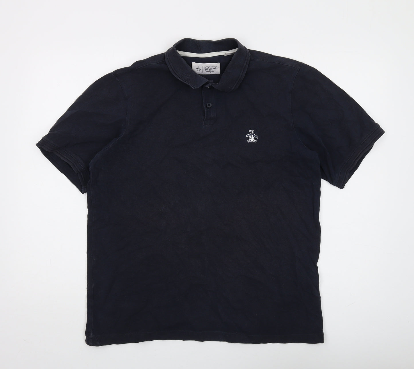 Original Penguin Men's Black Polo Shirt L Casual Logo