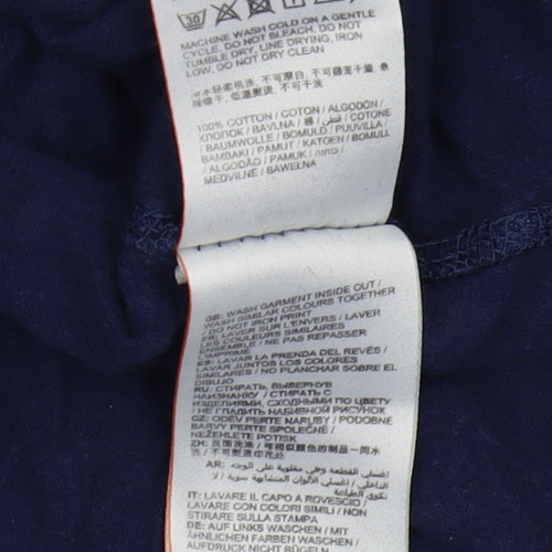 Superdry Women's Blue Embroidered T-Shirt - Size 8