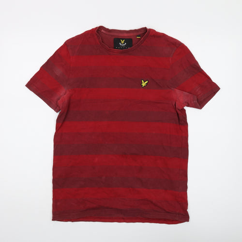 Lyle & Scott Men's Red Striped T-Shirt, Size M