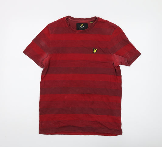 Lyle & Scott Men's Red Striped T-Shirt, Size M