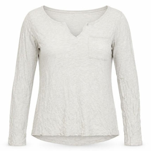 Fat Face Women's Beige Long Sleeve V-Neck Top UK 8