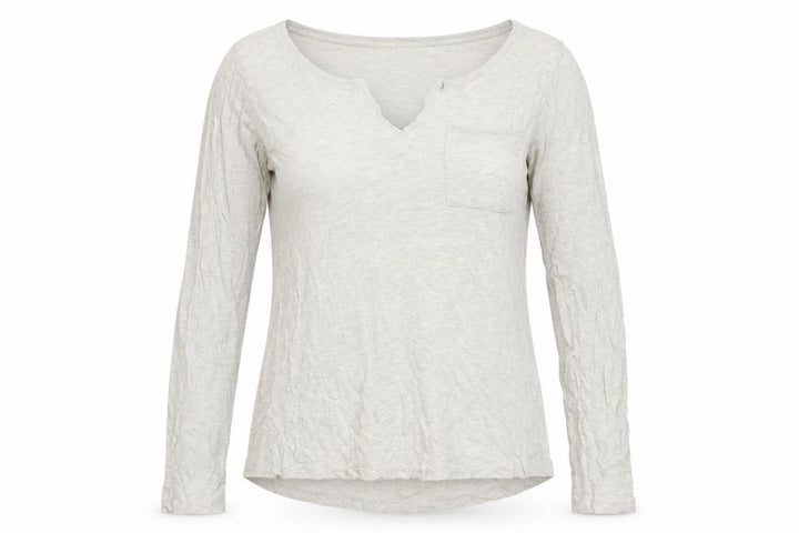 FatFace Women's Beige Long Sleeve V-Neck Top UK 8