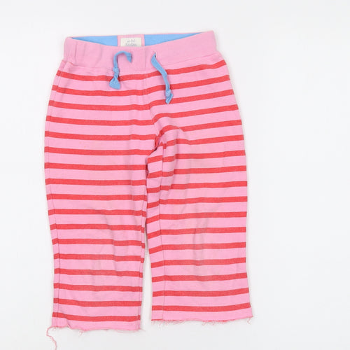 Mini Boden Girls Pink Striped Joggers - Size 6 Years