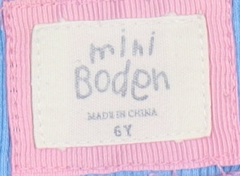 Mini Boden Girls Pink Striped Joggers - Size 6 Years