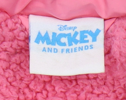 Disney Girls Pink Minnie Mouse Puffer Jacket 3-4 Years