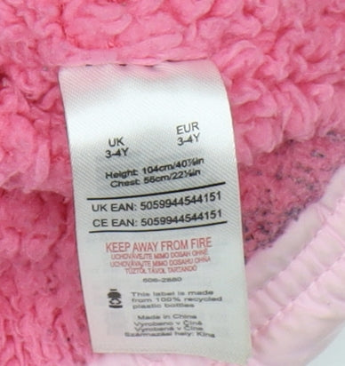 Disney Girls Pink Minnie Mouse Puffer Jacket 3-4 Years