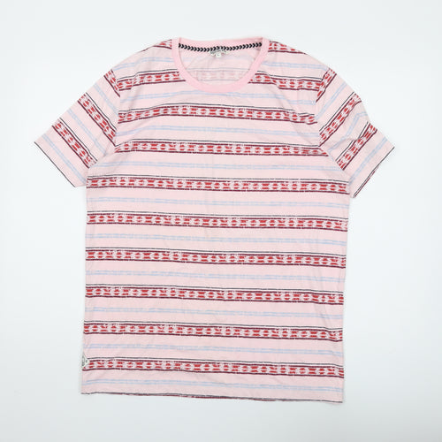 SoulCal & Co Men's Pink Striped T-Shirt - Size L