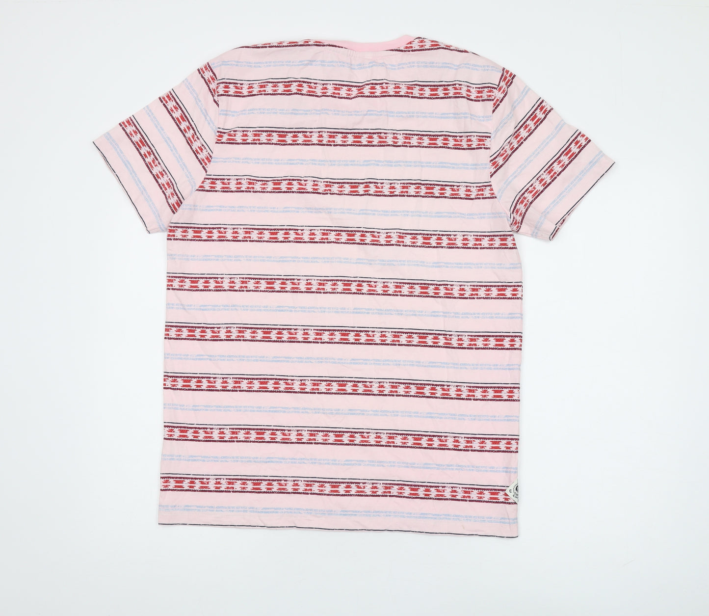 SoulCal & Co Men's Pink Striped T-Shirt - Size L
