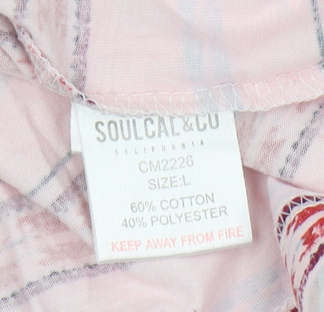 SoulCal & Co Men's Pink Striped T-Shirt - Size L