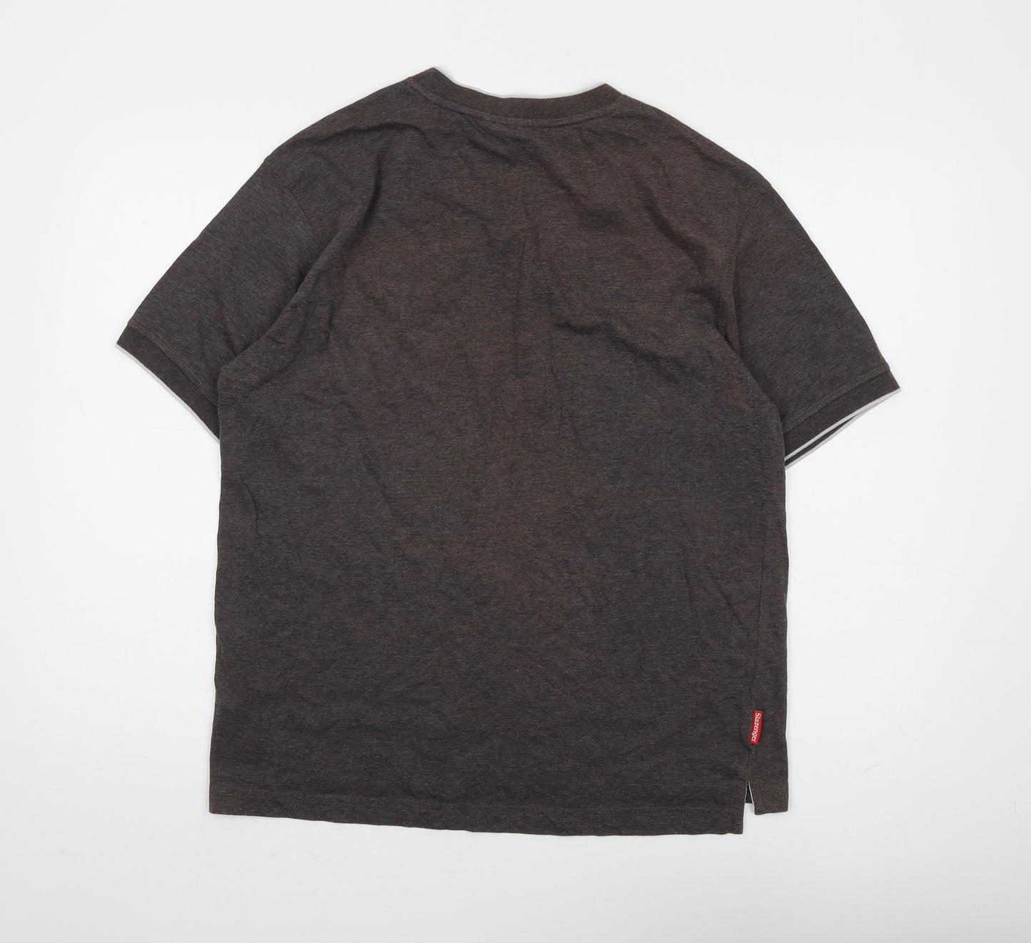 Slazenger Men's Brown V-Neck T-Shirt Medium