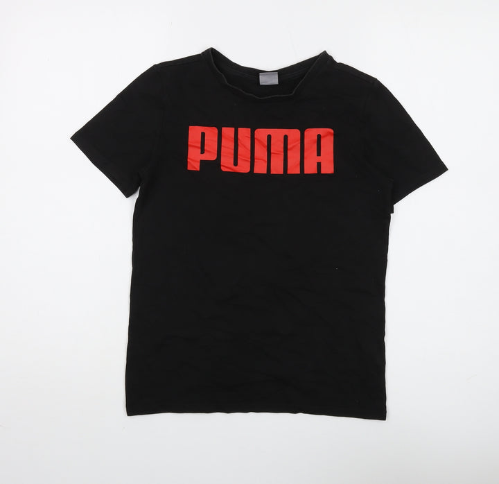 Puma Boys Black Logo T-Shirt, 11-12 Years, Basic Style