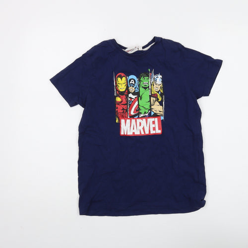 Marvel Boys Blue Superhero T-Shirt, Graphic Print, 10-11 Years