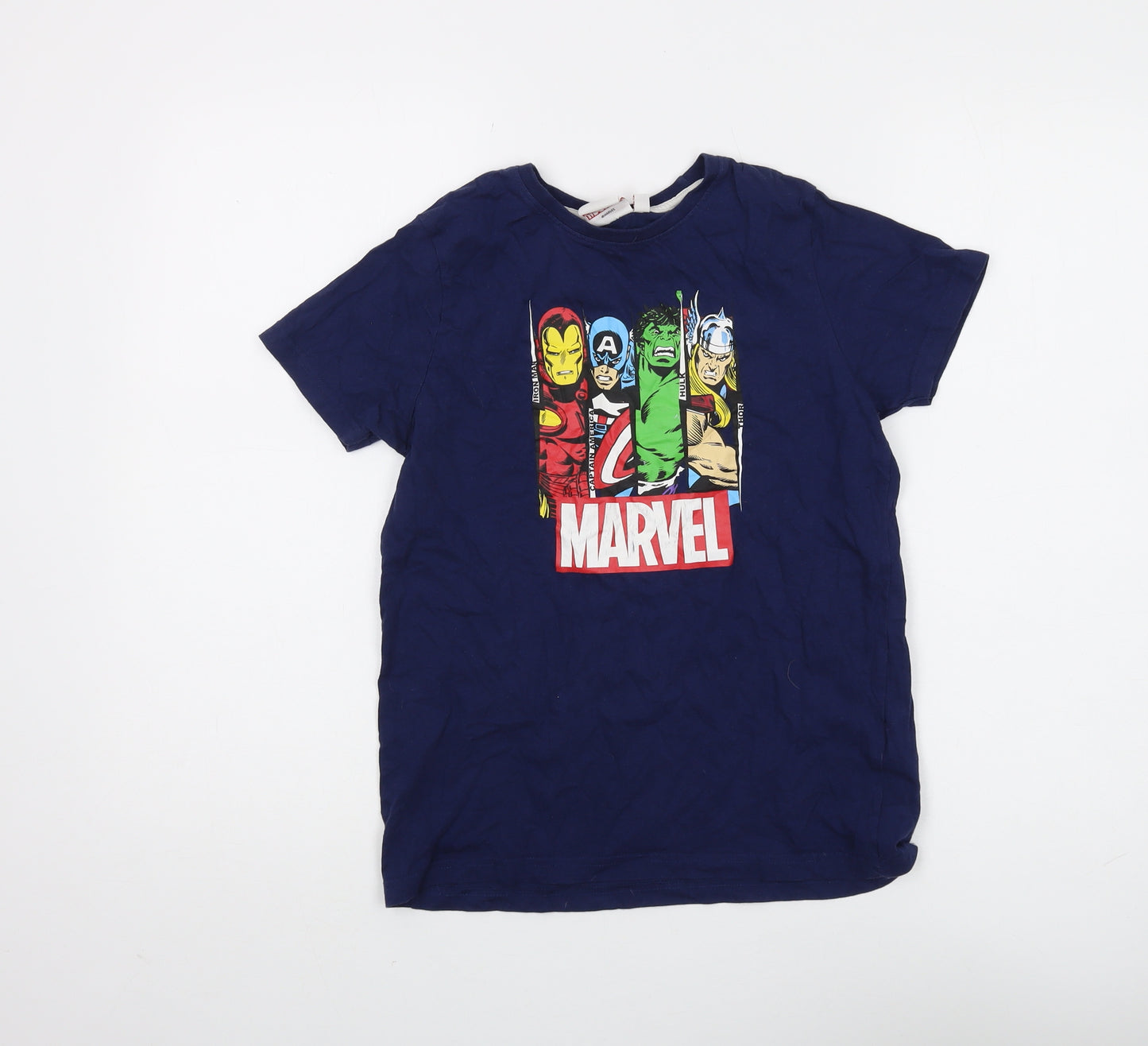 Marvel Boys Blue Superhero T-Shirt, Graphic Print, 10-11 Years