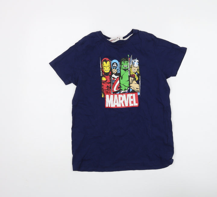 Marvel Boys Blue Superhero T-Shirt, Graphic Print, 10-11 Years