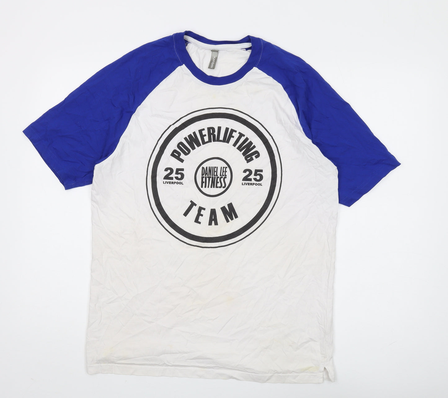 Kariban Men's White Graphic Print Sports T-Shirt L