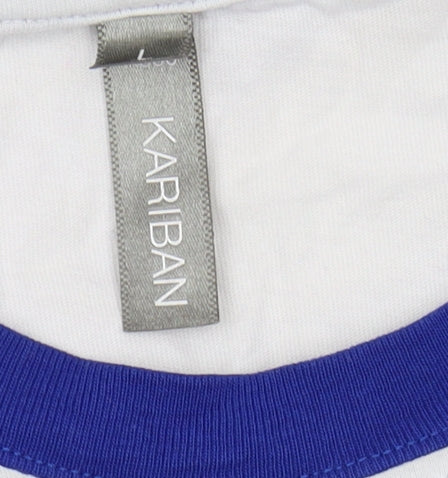 Kariban Men's White Graphic Print Sports T-Shirt L