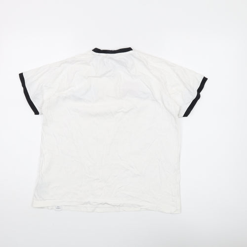 Ellesse Unisex White Ringer T-Shirt UK 6
