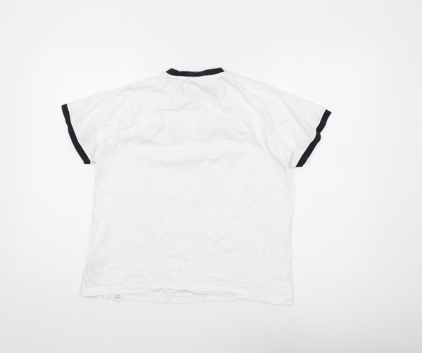Ellesse Unisex White Ringer T-Shirt UK 6