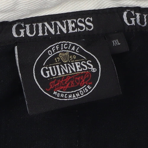 Guinness Men's Black 2XL Long Sleeve Polo Shirt