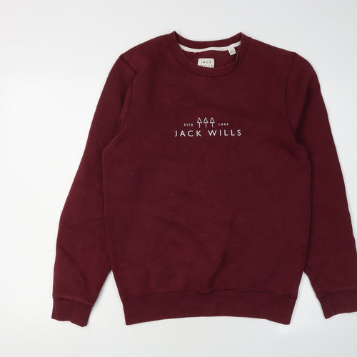 Jack Wills Men’s Red XS Crew Neck Pullover Sweatshirt