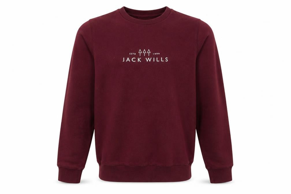 Front view of Jack Wills Men’s Red XS Crew Neck Pullover Sweatshirt