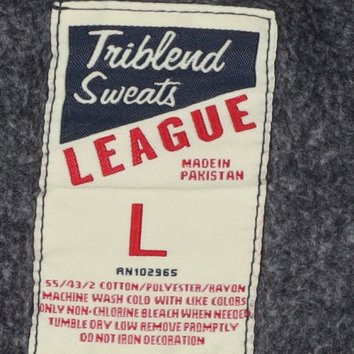 League Men's Black Pullover Sweatshirt L College