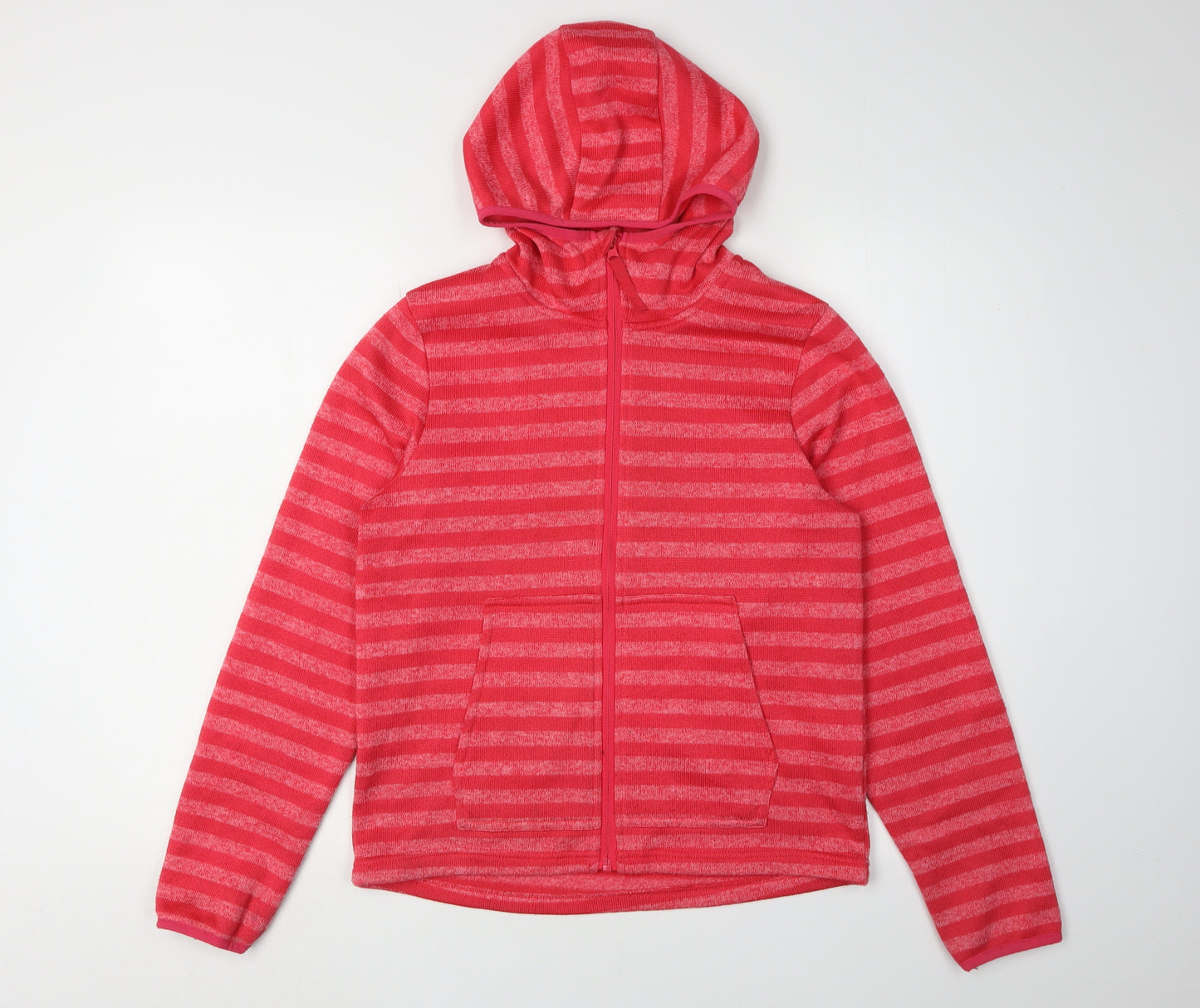 HIGEAR Women's Red Striped Hooded Basic Jacket Size 6