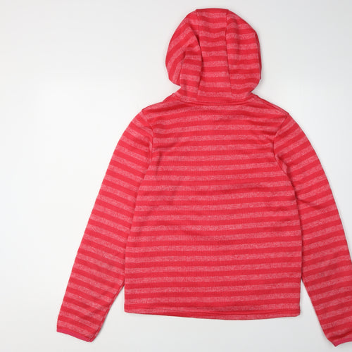 HIGEAR Women's Red Striped Hooded Basic Jacket Size 6