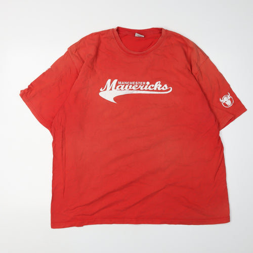Jerzees Men's Red XL Crew Neck Logo T-Shirt