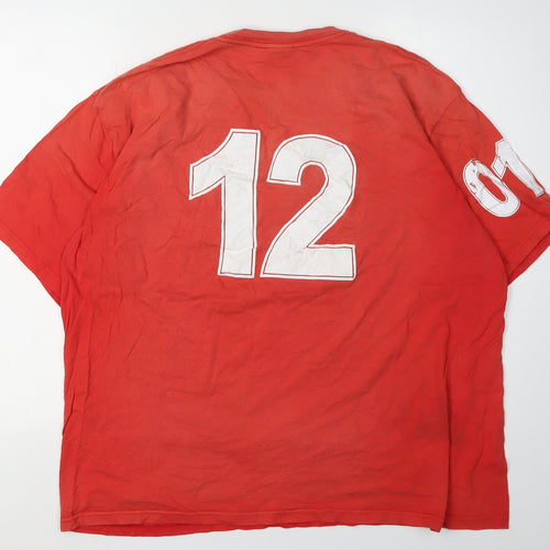 Jerzees Men's Red XL Crew Neck Logo T-Shirt