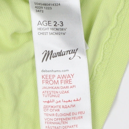 Mantaray Boys Green Polo Shirt, 2-3 Years, Cotton, Casual